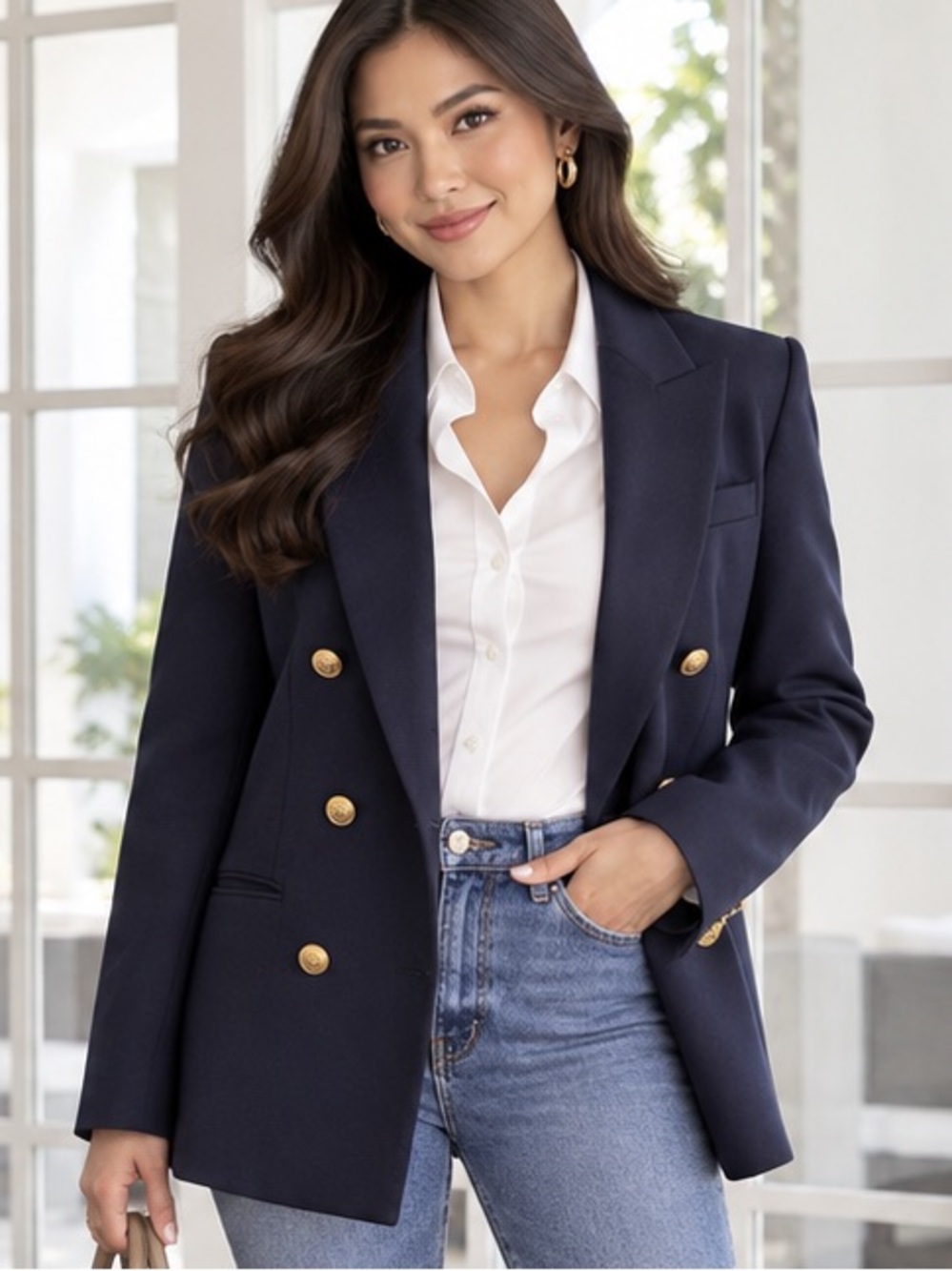 Pendleton Navy Double-Breasted Blazer with Gold Buttons 14